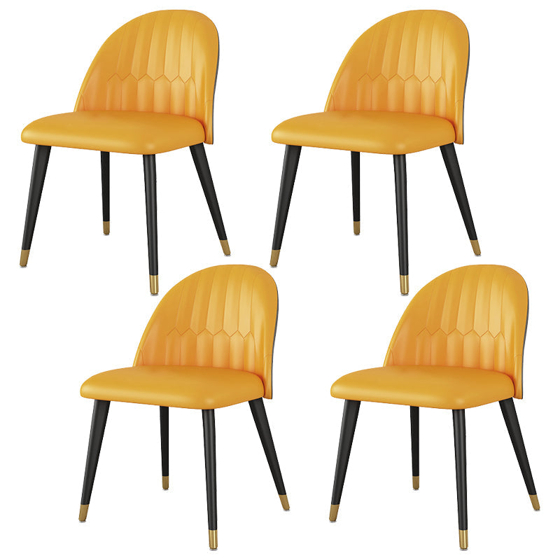 Glam Rectangle Dinette Set 1/4/5/7 Pieces Dining Table Set with Grey Sintered Stone Top 4 Orange Chairs Clearhalo 'Dining Room Sets' 'Dining Tables & Seating' 'dining_room_set' 'furn' 'furn_dining_room_set' 'Furniture' 'furniture_dining_room_set' 'Kitchen & Dining Furniture' 4780801