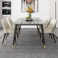 Glam Rectangle Dinette Set 1/4/5/7 Pieces Dining Table Set with Grey Sintered Stone Top Clearhalo 'Dining Room Sets' 'Dining Tables & Seating' 'dining_room_set' 'furn' 'furn_dining_room_set' 'Furniture' 'furniture_dining_room_set' 'Kitchen & Dining Furniture' 4780809