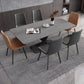 Modern Dinette Set 1/4/5/6/7 Pieces Dining Table Set with Sintered Stone Top 7 Pieces: Table, 6 Chairs Clearhalo 'Dining Room Sets' 'Dining Tables & Seating' 'dining_room_set' 'furn' 'furn_dining_room_set' 'Furniture' 'furniture_dining_room_set' 'Kitchen & Dining Furniture' 4780820