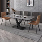 Modern Dinette Set 1/4/5/6/7 Pieces Dining Table Set with Sintered Stone Top 5 Pieces: Table, 4 Chairs Clearhalo 'Dining Room Sets' 'Dining Tables & Seating' 'dining_room_set' 'furn' 'furn_dining_room_set' 'Furniture' 'furniture_dining_room_set' 'Kitchen & Dining Furniture' 4780822