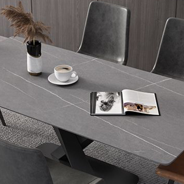 Modern Dinette Set 1/4/5/6/7 Pieces Dining Table Set with Sintered Stone Top Clearhalo 'Dining Room Sets' 'Dining Tables & Seating' 'dining_room_set' 'furn' 'furn_dining_room_set' 'Furniture' 'furniture_dining_room_set' 'Kitchen & Dining Furniture' 4780825