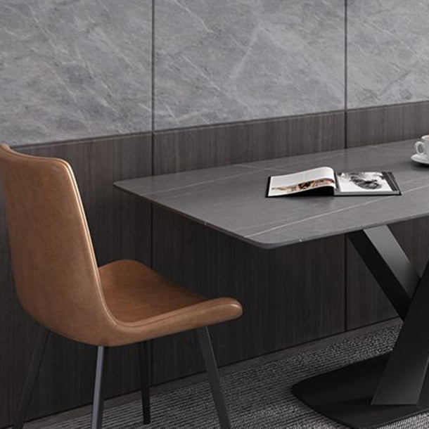 Modern Dinette Set 1/4/5/6/7 Pieces Dining Table Set with Sintered Stone Top Clearhalo 'Dining Room Sets' 'Dining Tables & Seating' 'dining_room_set' 'furn' 'furn_dining_room_set' 'Furniture' 'furniture_dining_room_set' 'Kitchen & Dining Furniture' 4780827