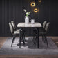 Modern Rectangle Dinette Set 1/2/4/5/7 Pieces Dining Table Set with Grey Sintered Stone 5 Pieces: Table, 4 Grey Chairs Clearhalo 'Dining Room Sets' 'Dining Tables & Seating' 'dining_room_set' 'furn' 'furn_dining_room_set' 'Furniture' 'furniture_dining_room_set' 'Kitchen & Dining Furniture' 4780840
