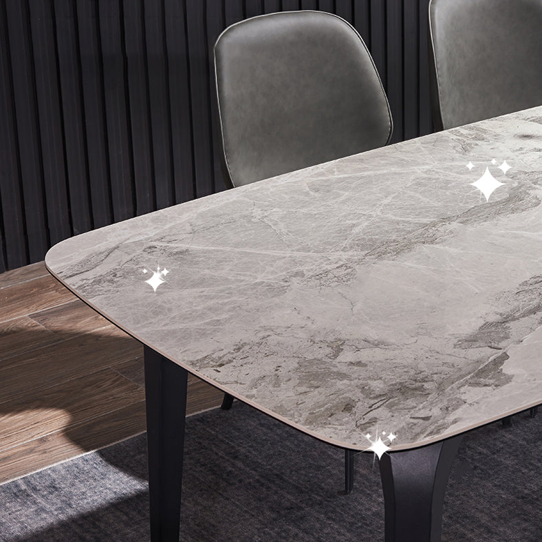 Modern Rectangle Dinette Set 1/2/4/5/7 Pieces Dining Table Set with Grey Sintered Stone Clearhalo 'Dining Room Sets' 'Dining Tables & Seating' 'dining_room_set' 'furn' 'furn_dining_room_set' 'Furniture' 'furniture_dining_room_set' 'Kitchen & Dining Furniture' 4780845