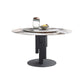 Modern Round Dinette Set 1/4/5/7 Pieces Black Dining Table Set with Sintered Stone Top White 53"L x 53"W Clearhalo 'Dining Room Sets' 'Dining Tables & Seating' 'dining_room_set' 'furn' 'furn_dining_room_set' 'Furniture' 'furniture_dining_room_set' 'Kitchen & Dining Furniture' 4780854