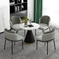 Glam Round Dinette Set 1/2/4/5 Pieces Black Dining Table Set with White Sintered Stone Top Clearhalo 'Dining Room Sets' 'Dining Tables & Seating' 'dining_room_set' 'furn' 'furn_dining_room_set' 'Furniture' 'furniture_dining_room_set' 'Kitchen & Dining Furniture' 4780870