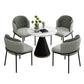 Glam Round Dinette Set 1/2/4/5 Pieces Black Dining Table Set with White Sintered Stone Top Clearhalo 'Dining Room Sets' 'Dining Tables & Seating' 'dining_room_set' 'furn' 'furn_dining_room_set' 'Furniture' 'furniture_dining_room_set' 'Kitchen & Dining Furniture' 4780874