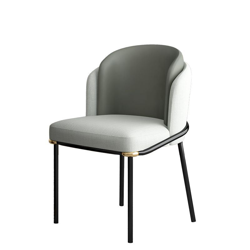 Glam Round Dinette Set 1/2/4/5 Pieces Black Dining Table Set with White Sintered Stone Top 1 Grey Chair Clearhalo 'Dining Room Sets' 'Dining Tables & Seating' 'dining_room_set' 'furn' 'furn_dining_room_set' 'Furniture' 'furniture_dining_room_set' 'Kitchen & Dining Furniture' 4780880