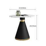 Glam Round Dinette Set 1/2/4/5 Pieces Black Dining Table Set with White Sintered Stone Top Clearhalo 'Dining Room Sets' 'Dining Tables & Seating' 'dining_room_set' 'furn' 'furn_dining_room_set' 'Furniture' 'furniture_dining_room_set' 'Kitchen & Dining Furniture' 4780890