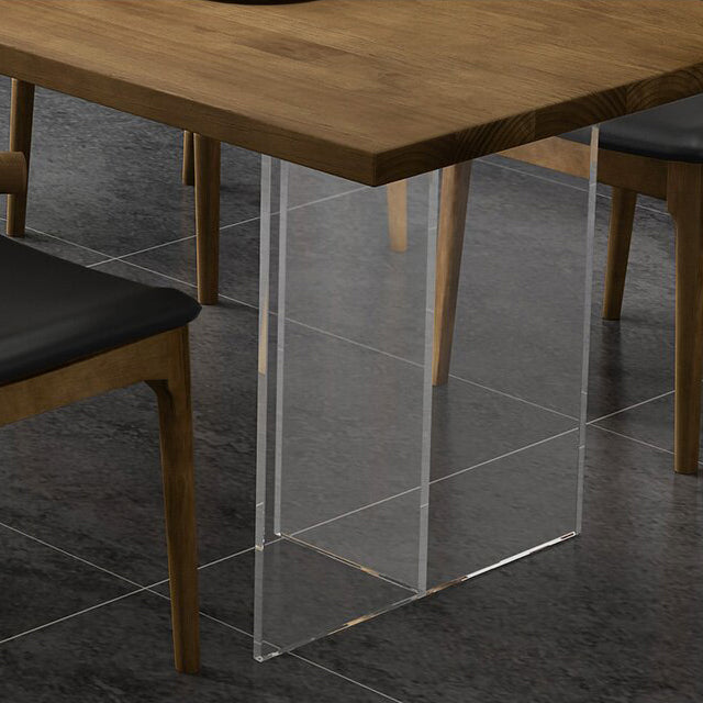 Modern Rectangle Dinette Set 1/4/5 Pieces Brown Pine Wood Dining Table Set Clearhalo 'Dining Room Sets' 'Dining Tables & Seating' 'dining_room_set' 'furn' 'furn_dining_room_set' 'Furniture' 'furniture_dining_room_set' 'Kitchen & Dining Furniture' 4780919