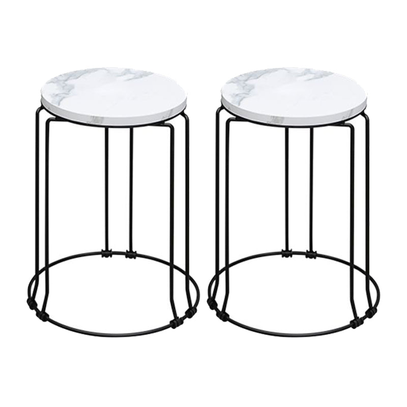 Modern Foldable Dinette Set 1/2/3 Pieces Rectangle Engineered Wood Dining Table Set 2 White Stools Clearhalo 'Dining Room Sets' 'Dining Tables & Seating' 'dining_room_set' 'furn' 'furn_dining_room_set' 'Furniture' 'furniture_dining_room_set' 'Kitchen & Dining Furniture' 4780936