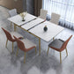Glam Scalable Dinette Set 1/4/7 Pieces Rectangle Dining Table Set with Sintered Stone Top 7 Pieces: Table, 4 White+2 Grey Chairs Clearhalo 'Dining Room Sets' 'Dining Tables & Seating' 'dining_room_set' 'furn' 'furn_dining_room_set' 'Furniture' 'furniture_dining_room_set' 'Kitchen & Dining Furniture' 4780951