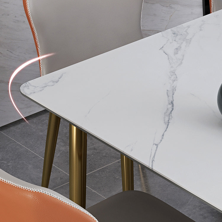 Glam Scalable Dinette Set 1/4/7 Pieces Rectangle Dining Table Set with Sintered Stone Top Clearhalo 'Dining Room Sets' 'Dining Tables & Seating' 'dining_room_set' 'furn' 'furn_dining_room_set' 'Furniture' 'furniture_dining_room_set' 'Kitchen & Dining Furniture' 4780955