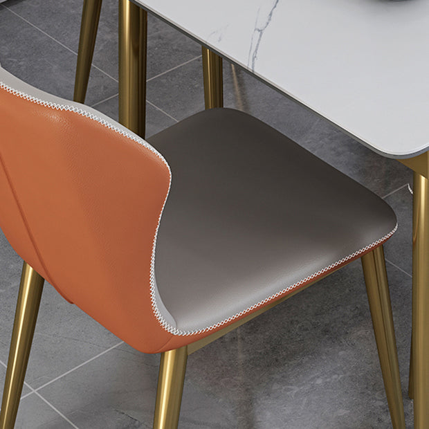 Glam Scalable Dinette Set 1/4/7 Pieces Rectangle Dining Table Set with Sintered Stone Top Clearhalo 'Dining Room Sets' 'Dining Tables & Seating' 'dining_room_set' 'furn' 'furn_dining_room_set' 'Furniture' 'furniture_dining_room_set' 'Kitchen & Dining Furniture' 4780958