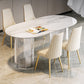 Sintered Stone Top Dining Table Modern White Table with Acrylic Double Pedestal Clearhalo 'Dining Tables & Seating' 'Dining Tables' 'dining_table' 'furn' 'furn_dining_table' 'Furniture' 'furniture_dining_table' 'Kitchen & Dining Furniture' 'kitchen' 'kitchen_dining_table' 4780973