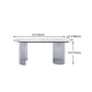 Sintered Stone Top Dining Table Modern White Table with Acrylic Double Pedestal Clearhalo 'Dining Tables & Seating' 'Dining Tables' 'dining_table' 'furn' 'furn_dining_table' 'Furniture' 'furniture_dining_table' 'Kitchen & Dining Furniture' 'kitchen' 'kitchen_dining_table' 4780978