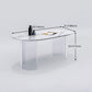 Sintered Stone Top Dining Table Modern White Table with Acrylic Double Pedestal Clearhalo 'Dining Tables & Seating' 'Dining Tables' 'dining_table' 'furn' 'furn_dining_table' 'Furniture' 'furniture_dining_table' 'Kitchen & Dining Furniture' 'kitchen' 'kitchen_dining_table' 4780979