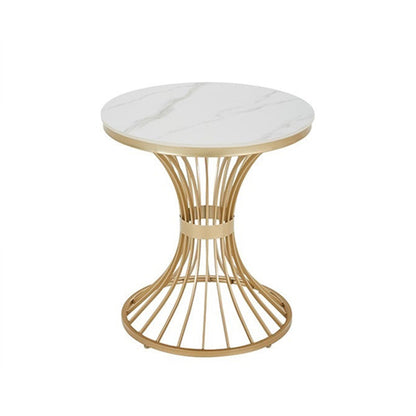 Round Luxury Dining Table White Fixed Table with Sintered Stone Pedestal 23.6"L x 23.6"W x 29.5"H Without Chairs Clearhalo 'Dining Tables & Seating' 'Dining Tables' 'dining_table' 'furn' 'furn_dining_table' 'Furniture' 'furniture_dining_table' 'Kitchen & Dining Furniture' 'kitchen' 'kitchen_dining_table' 4780982