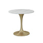 Round Luxury Dining Table White Fixed Table with Sintered Stone Tulip 27.6"L x 27.6"W x 29.5"H Without Chairs Clearhalo 'Dining Tables & Seating' 'Dining Tables' 'dining_table' 'furn' 'furn_dining_table' 'Furniture' 'furniture_dining_table' 'Kitchen & Dining Furniture' 'kitchen' 'kitchen_dining_table' 4780986