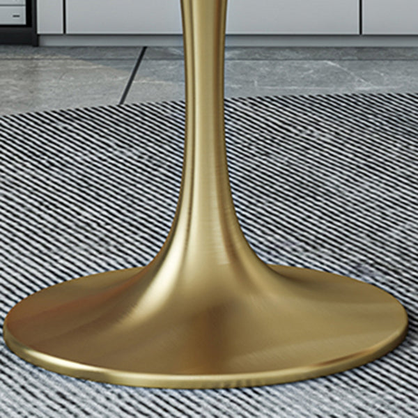 Round Luxury Dining Table White Fixed Table with Sintered Stone Clearhalo 'Dining Tables & Seating' 'Dining Tables' 'dining_table' 'furn' 'furn_dining_table' 'Furniture' 'furniture_dining_table' 'Kitchen & Dining Furniture' 'kitchen' 'kitchen_dining_table' 4780989