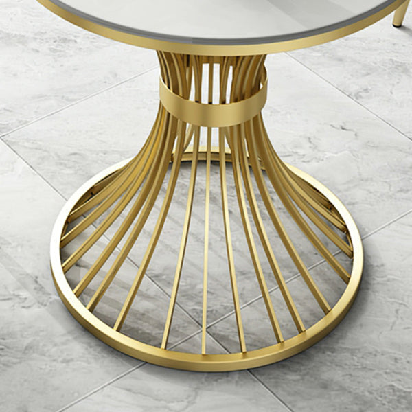 Round Luxury Dining Table White Fixed Table with Sintered Stone Clearhalo 'Dining Tables & Seating' 'Dining Tables' 'dining_table' 'furn' 'furn_dining_table' 'Furniture' 'furniture_dining_table' 'Kitchen & Dining Furniture' 'kitchen' 'kitchen_dining_table' 4780990