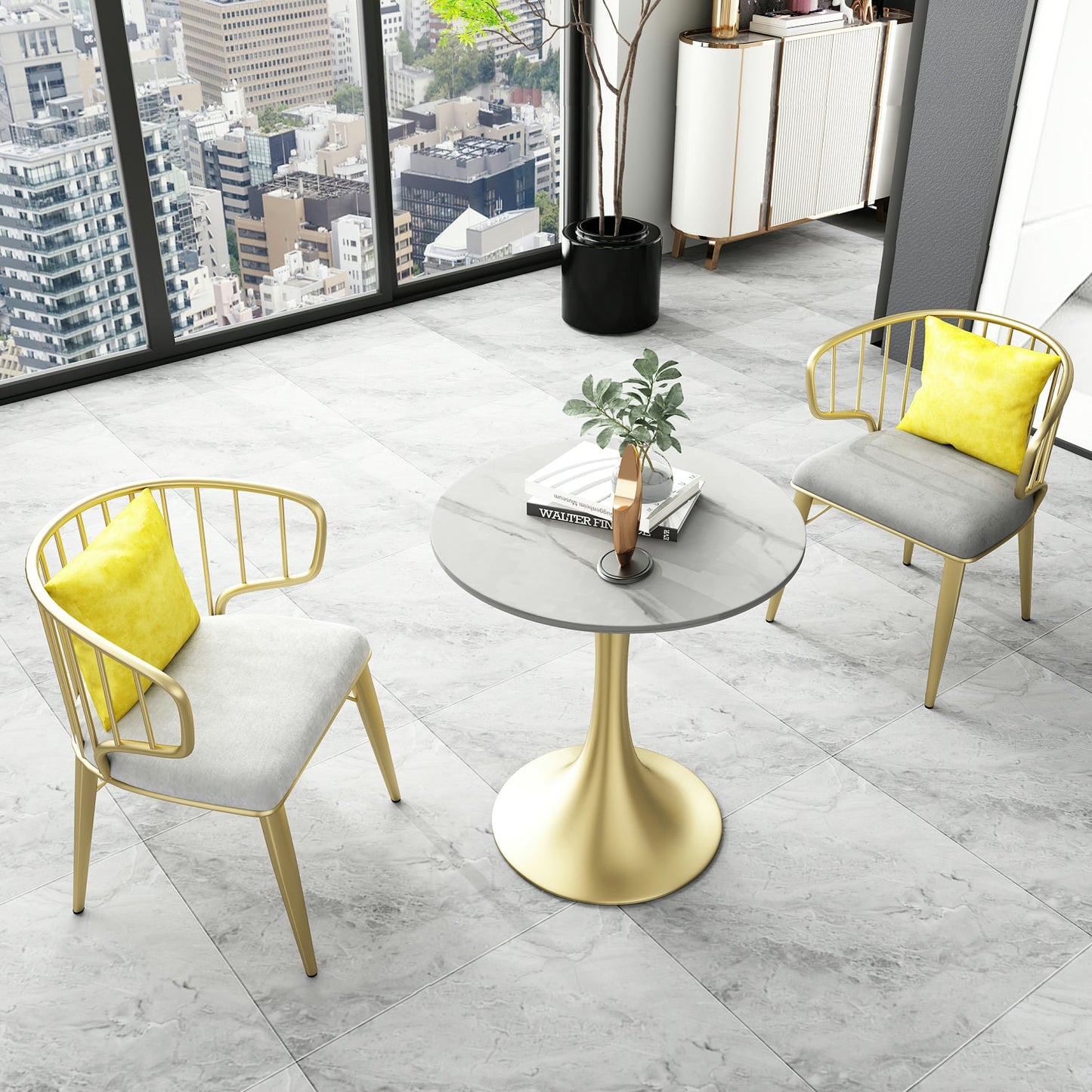 Round Luxury Dining Table White Fixed Table with Sintered Stone Clearhalo 'Dining Tables & Seating' 'Dining Tables' 'dining_table' 'furn' 'furn_dining_table' 'Furniture' 'furniture_dining_table' 'Kitchen & Dining Furniture' 'kitchen' 'kitchen_dining_table' 4780991