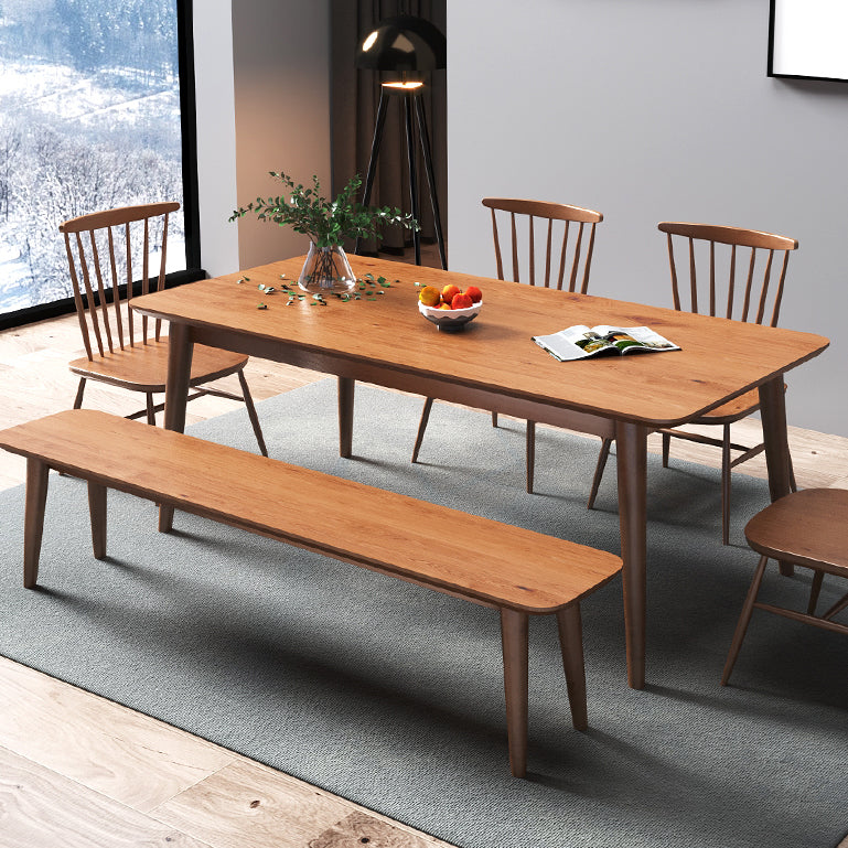 Modern Ash Wood Table for Restaurant Rectangle Dining Table with 4 Legs 47.2"L x 27.6"W x 29.5"H Without Chairs Clearhalo 'Dining Tables & Seating' 'Dining Tables' 'dining_table' 'furn' 'furn_dining_table' 'Furniture' 'furniture_dining_table' 'Kitchen & Dining Furniture' 'kitchen' 'kitchen_dining_table' 4780999
