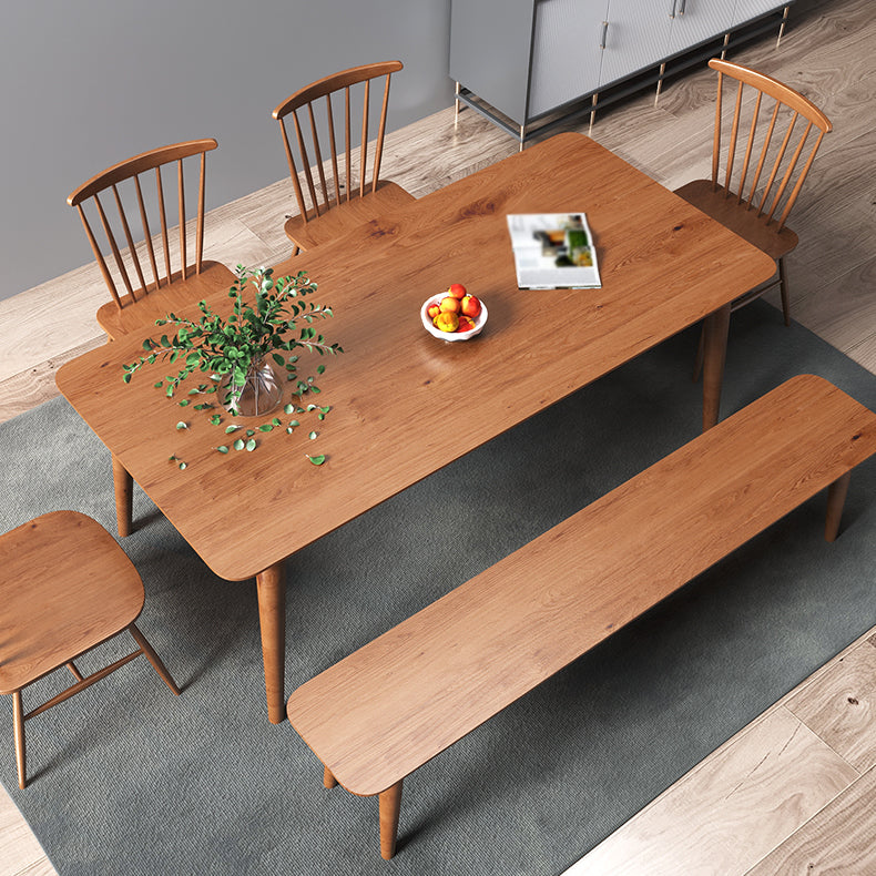 Modern Ash Wood Table for Restaurant Rectangle Dining Table with 4 Legs 70.9"L x 31.5"W x 29.5"H Without Chairs Clearhalo 'Dining Tables & Seating' 'Dining Tables' 'dining_table' 'furn' 'furn_dining_table' 'Furniture' 'furniture_dining_table' 'Kitchen & Dining Furniture' 'kitchen' 'kitchen_dining_table' 4781000