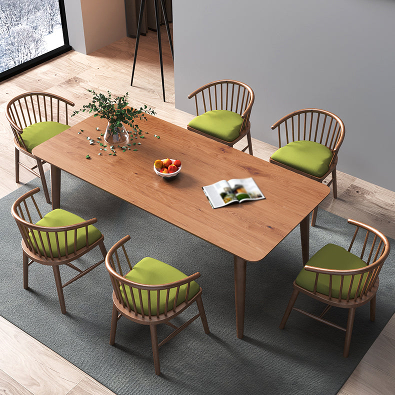 Modern Ash Wood Table for Restaurant Rectangle Dining Table with 4 Legs 55.1"L x 27.6"W x 29.5"H Without Chairs Clearhalo 'Dining Tables & Seating' 'Dining Tables' 'dining_table' 'furn' 'furn_dining_table' 'Furniture' 'furniture_dining_table' 'Kitchen & Dining Furniture' 'kitchen' 'kitchen_dining_table' 4781002