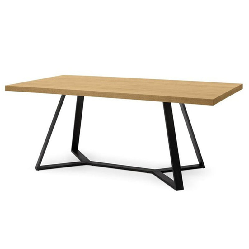 Rectangle Industrial Dining Table Trestle Base Fixed Table with Solid Wood Without Chairs Clearhalo 'Dining Tables & Seating' 'Dining Tables' 'dining_table' 'furn' 'furn_dining_table' 'Furniture' 'furniture_dining_table' 'Kitchen & Dining Furniture' 'kitchen' 'kitchen_dining_table' 4781032