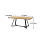 Rectangle Industrial Dining Table Trestle Base Fixed Table with Solid Wood Clearhalo 'Dining Tables & Seating' 'Dining Tables' 'dining_table' 'furn' 'furn_dining_table' 'Furniture' 'furniture_dining_table' 'Kitchen & Dining Furniture' 'kitchen' 'kitchen_dining_table' 4781038