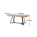 Rectangle Industrial Dining Table Trestle Base Fixed Table with Solid Wood Clearhalo 'Dining Tables & Seating' 'Dining Tables' 'dining_table' 'furn' 'furn_dining_table' 'Furniture' 'furniture_dining_table' 'Kitchen & Dining Furniture' 'kitchen' 'kitchen_dining_table' 4781040