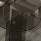 Glass Contemporary Free Form Dining Table Clear Glass Table with Double Pedestal Clearhalo 'Dining Tables & Seating' 'Dining Tables' 'dining_table' 'furn' 'furn_dining_table' 'Furniture' 'furniture_dining_table' 'Kitchen & Dining Furniture' 'kitchen' 'kitchen_dining_table' 4781060