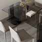 Glass Contemporary Free Form Dining Table Clear Glass Table with Double Pedestal Clearhalo 'Dining Tables & Seating' 'Dining Tables' 'dining_table' 'furn' 'furn_dining_table' 'Furniture' 'furniture_dining_table' 'Kitchen & Dining Furniture' 'kitchen' 'kitchen_dining_table' 4781061