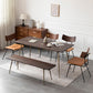 Rectangle Wood Color Dining Table Oak Solid Wood Table Luxury with 4 Legs Gold 63"L x 31.5"W x 29.9"H Without Chairs Clearhalo 'Dining Tables & Seating' 'Dining Tables' 'dining_table' 'furn' 'furn_dining_table' 'Furniture' 'furniture_dining_table' 'Kitchen & Dining Furniture' 'kitchen' 'kitchen_dining_table' 4781070