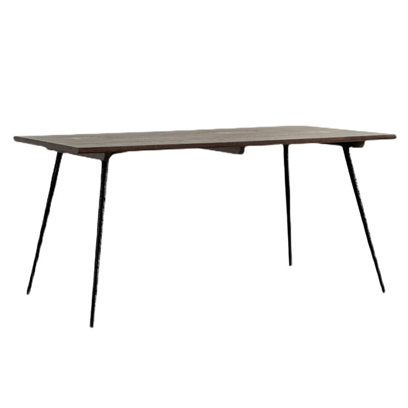 Rectangle Wood Color Dining Table Oak Solid Wood Table Luxury with 4 Legs Black 63"L x 31.5"W x 29.9"H Without Chairs Clearhalo 'Dining Tables & Seating' 'Dining Tables' 'dining_table' 'furn' 'furn_dining_table' 'Furniture' 'furniture_dining_table' 'Kitchen & Dining Furniture' 'kitchen' 'kitchen_dining_table' 4781072