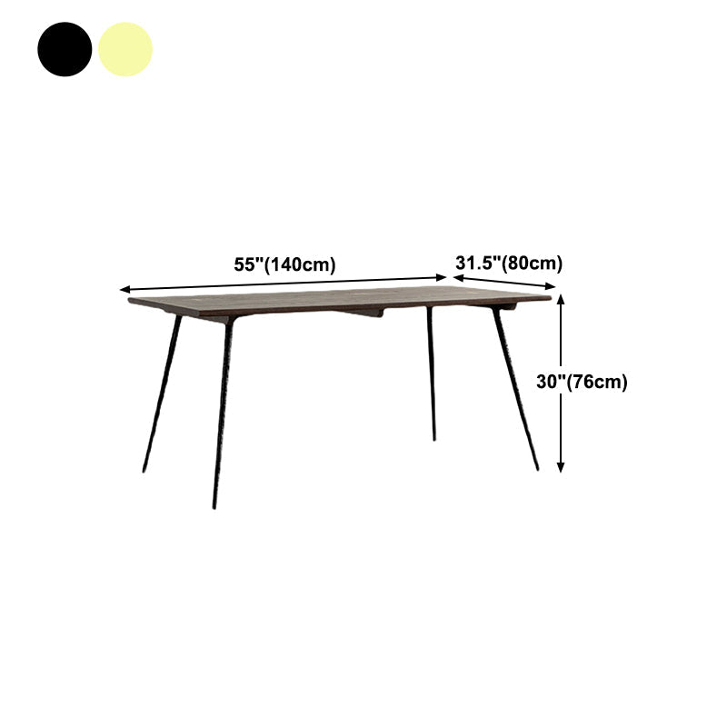 Rectangle Wood Color Dining Table Oak Solid Wood Table Luxury with 4 Legs Clearhalo 'Dining Tables & Seating' 'Dining Tables' 'dining_table' 'furn' 'furn_dining_table' 'Furniture' 'furniture_dining_table' 'Kitchen & Dining Furniture' 'kitchen' 'kitchen_dining_table' 4781083