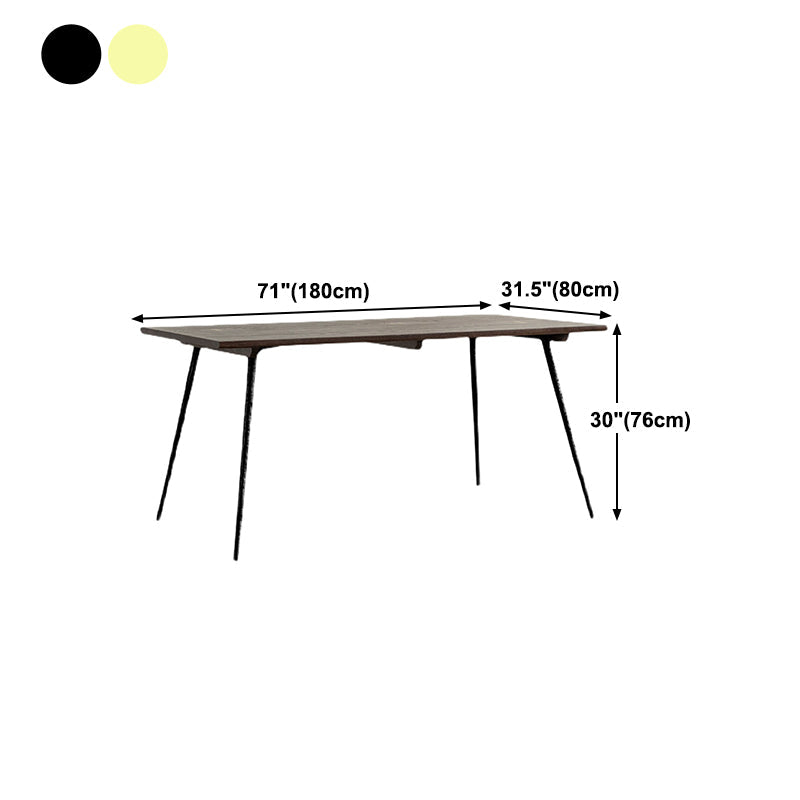 Rectangle Wood Color Dining Table Oak Solid Wood Table Luxury with 4 Legs Clearhalo 'Dining Tables & Seating' 'Dining Tables' 'dining_table' 'furn' 'furn_dining_table' 'Furniture' 'furniture_dining_table' 'Kitchen & Dining Furniture' 'kitchen' 'kitchen_dining_table' 4781085