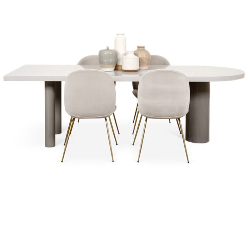 Free Form Solid Wood Dining Table Simplicity 3 Legs Table for Dining Room 86.6"L x 35.4"W x 29.5"H Without Chairs Clearhalo 'Dining Tables & Seating' 'Dining Tables' 'dining_table' 'furn' 'furn_dining_table' 'Furniture' 'furniture_dining_table' 'Kitchen & Dining Furniture' 'kitchen' 'kitchen_dining_table' 4781106