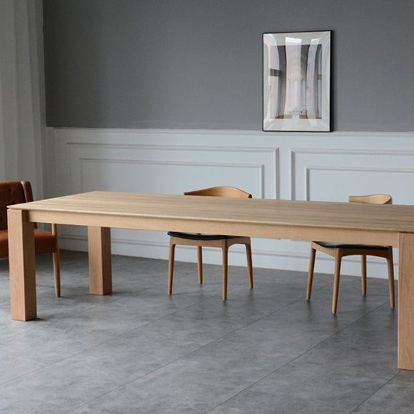 Rectangle Retro Modern Dining Table Fixed Table with Ashwood Solid Wood 63"L x 31.5"W x 29.5"H Without Chairs Clearhalo 'Dining Tables & Seating' 'Dining Tables' 'dining_table' 'furn' 'furn_dining_table' 'Furniture' 'furniture_dining_table' 'Kitchen & Dining Furniture' 'kitchen' 'kitchen_dining_table' 4781121