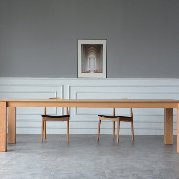 Rectangle Retro Modern Dining Table Fixed Table with Ashwood Solid Wood 78.7"L x 35.4"W x 29.5"H Without Chairs Clearhalo 'Dining Tables & Seating' 'Dining Tables' 'dining_table' 'furn' 'furn_dining_table' 'Furniture' 'furniture_dining_table' 'Kitchen & Dining Furniture' 'kitchen' 'kitchen_dining_table' 4781122