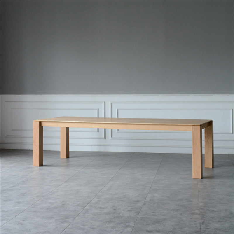 Rectangle Retro Modern Dining Table Fixed Table with Ashwood Solid Wood 86.6"L x 39.4"W x 29.5"H Without Chairs Clearhalo 'Dining Tables & Seating' 'Dining Tables' 'dining_table' 'furn' 'furn_dining_table' 'Furniture' 'furniture_dining_table' 'Kitchen & Dining Furniture' 'kitchen' 'kitchen_dining_table' 4781123