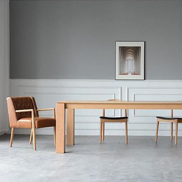 Rectangle Retro Modern Dining Table Fixed Table with Ashwood Solid Wood Clearhalo 'Dining Tables & Seating' 'Dining Tables' 'dining_table' 'furn' 'furn_dining_table' 'Furniture' 'furniture_dining_table' 'Kitchen & Dining Furniture' 'kitchen' 'kitchen_dining_table' 4781130