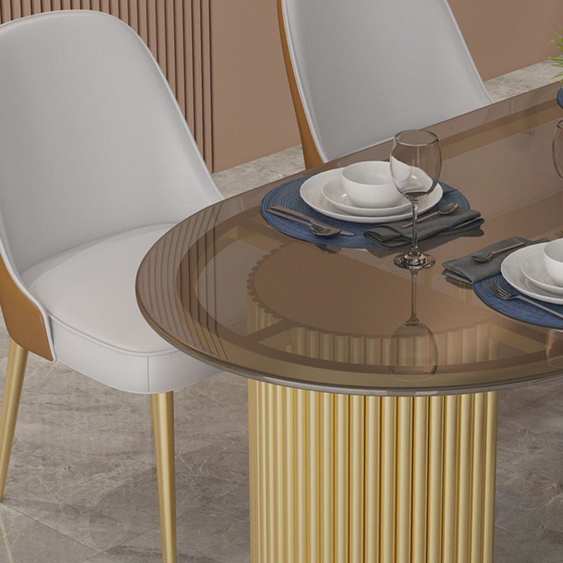 Traditional Luxury Dining Table Oval Double Pedestal Dining Table Clearhalo 'Dining Tables & Seating' 'Dining Tables' 'dining_table' 'furn' 'furn_dining_table' 'Furniture' 'furniture_dining_table' 'Kitchen & Dining Furniture' 'kitchen' 'kitchen_dining_table' 4781143