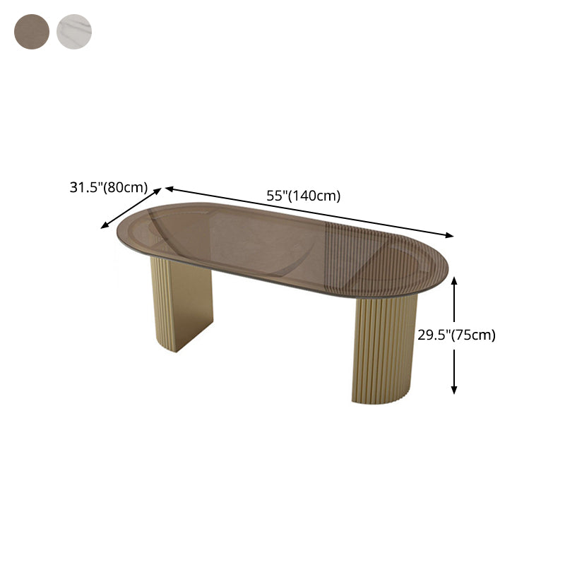 Traditional Luxury Dining Table Oval Double Pedestal Dining Table Clearhalo 'Dining Tables & Seating' 'Dining Tables' 'dining_table' 'furn' 'furn_dining_table' 'Furniture' 'furniture_dining_table' 'Kitchen & Dining Furniture' 'kitchen' 'kitchen_dining_table' 4781150