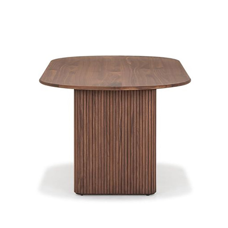 Modern Solid Wood Dining Table Oval Table with Double Pedestal Brown Without Chairs Clearhalo 'Dining Tables & Seating' 'Dining Tables' 'dining_table' 'furn' 'furn_dining_table' 'Furniture' 'furniture_dining_table' 'Kitchen & Dining Furniture' 'kitchen' 'kitchen_dining_table' 4781206