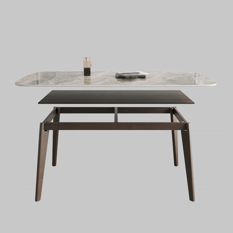Medieval Modern Sintered Stone Dining Table Rectangle Table with 4 Legs Clearhalo 'Dining Tables & Seating' 'Dining Tables' 'dining_table' 'furn' 'furn_dining_table' 'Furniture' 'furniture_dining_table' 'Kitchen & Dining Furniture' 'kitchen' 'kitchen_dining_table' 4781227