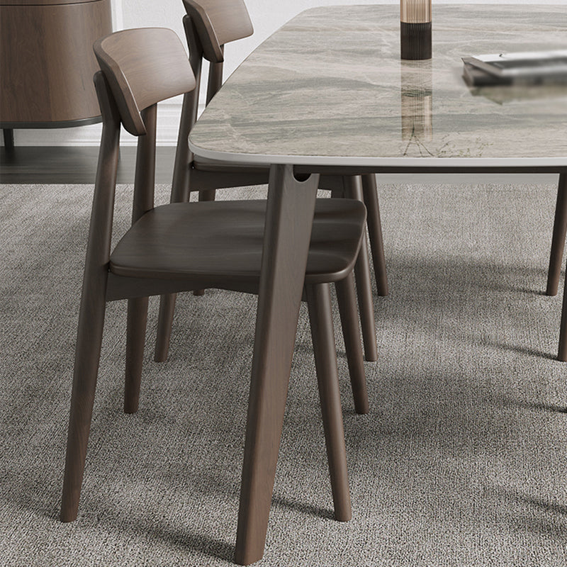 Medieval Modern Sintered Stone Dining Table Rectangle Table with 4 Legs Clearhalo 'Dining Tables & Seating' 'Dining Tables' 'dining_table' 'furn' 'furn_dining_table' 'Furniture' 'furniture_dining_table' 'Kitchen & Dining Furniture' 'kitchen' 'kitchen_dining_table' 4781228