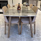 Modern Rectangle Stone Table Standard Height Table Dining Table with 4 Legs Grey White 55.1"L x 31.5"W x 29.5"H Without Chairs Clearhalo 'Dining Tables & Seating' 'Dining Tables' 'dining_table' 'furn' 'furn_dining_table' 'Furniture' 'furniture_dining_table' 'Kitchen & Dining Furniture' 'kitchen' 'kitchen_dining_table' 4781239