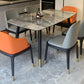 Modern Rectangle Stone Table Standard Height Table Dining Table with 4 Legs Grey White 70.9"L x 35.4"W x 29.5"H Without Chairs Clearhalo 'Dining Tables & Seating' 'Dining Tables' 'dining_table' 'furn' 'furn_dining_table' 'Furniture' 'furniture_dining_table' 'Kitchen & Dining Furniture' 'kitchen' 'kitchen_dining_table' 4781242